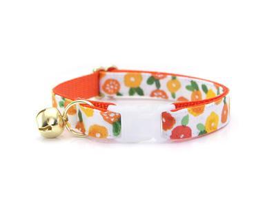 Obojek pro domácí mazlíčky - Marigold - oranžovo-žlutý květinový vzor